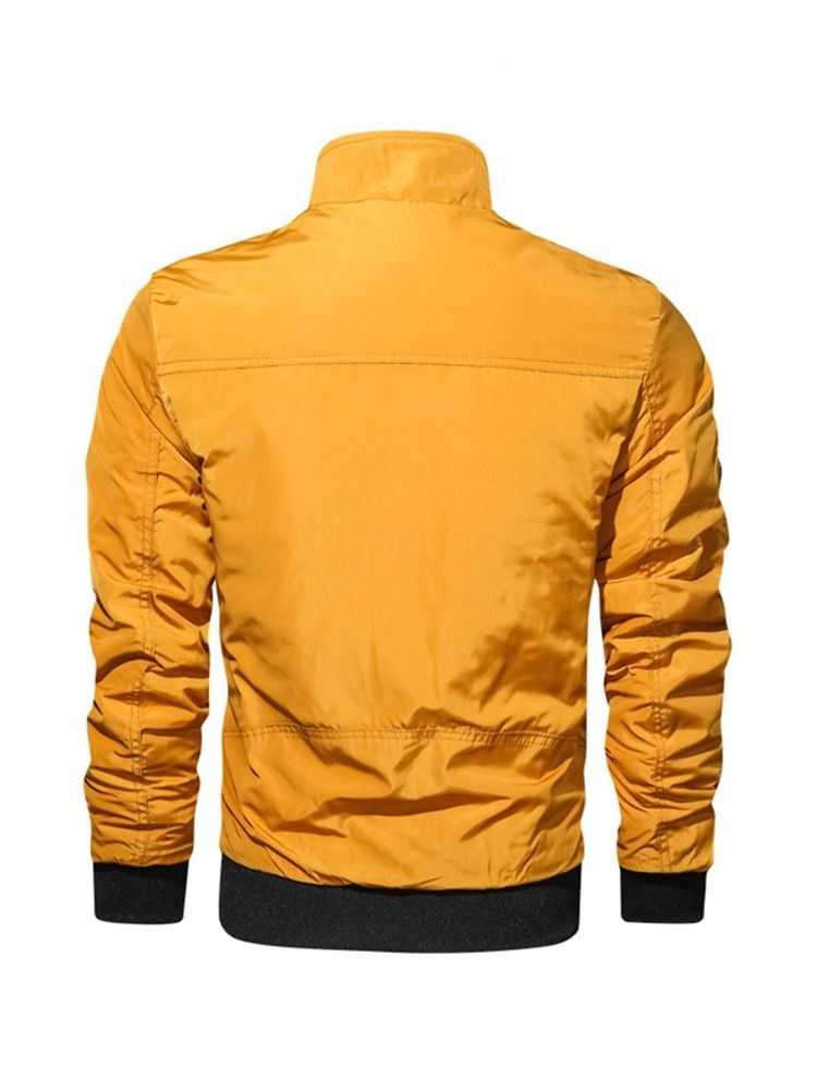 Veste Zippée Pour Hommes Avec Col Montant Et Bloc De Couleur