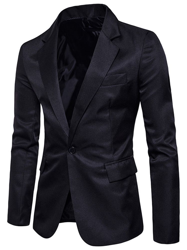 Vêtements Pour Hommes Blazer Léger À Revers Cranté Uni