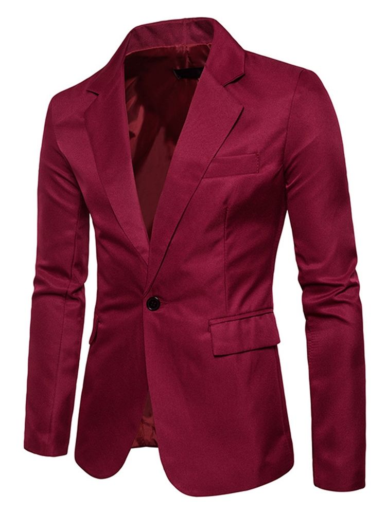 Vêtements Pour Hommes Blazer Léger À Revers Cranté Uni