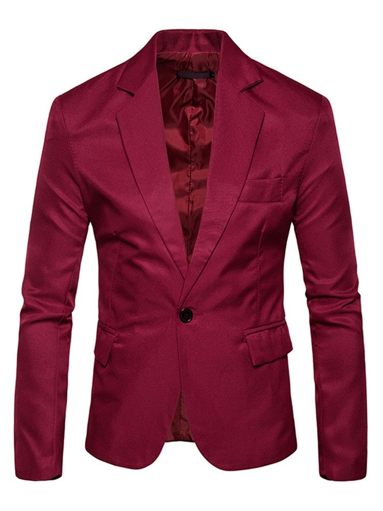 Vêtements Pour Hommes Blazer Léger À Revers Cranté Uni