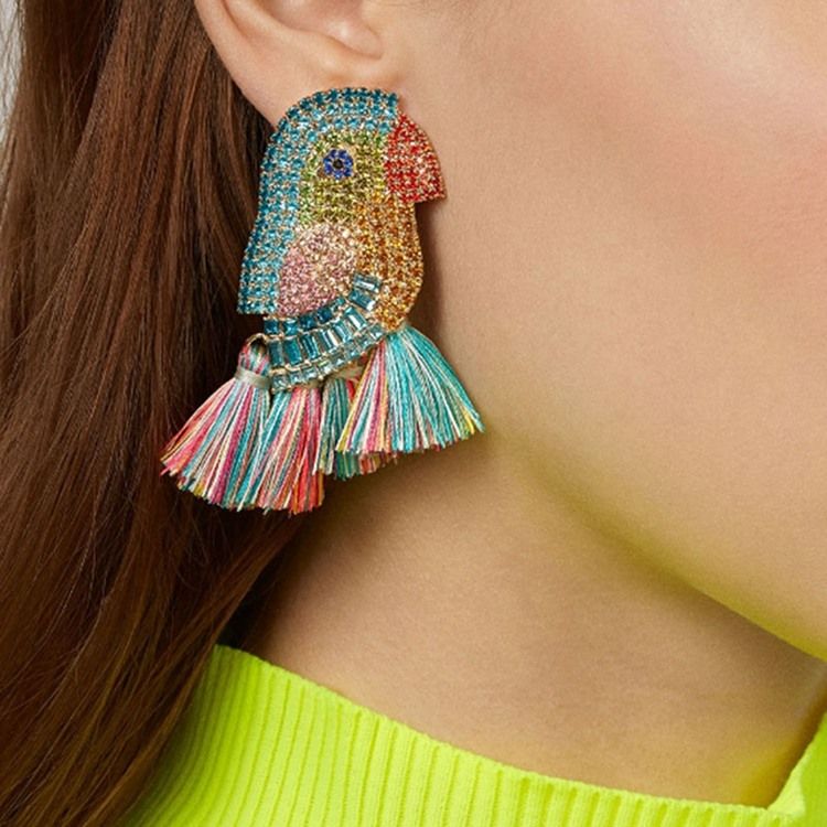 Boucles D'oreilles En Alliage Strass Birdie