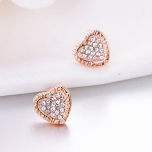 Boucles D'oreilles Avec Strass Coeur