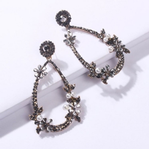 Boucles D'oreilles De Bal Avec Strass Floraux