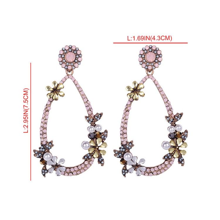 Boucles D'oreilles De Bal Avec Strass Floraux