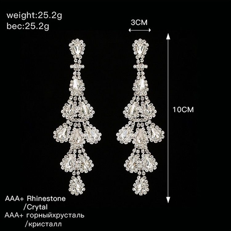 Boucles D'oreilles À Breloques En Strass Et Strass