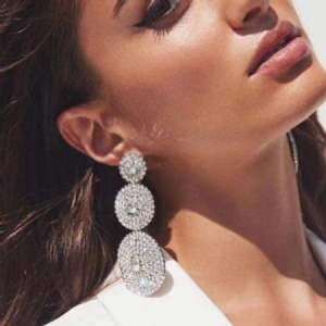 Boucles D'oreilles Pour Femmes En Alliage De Diamant