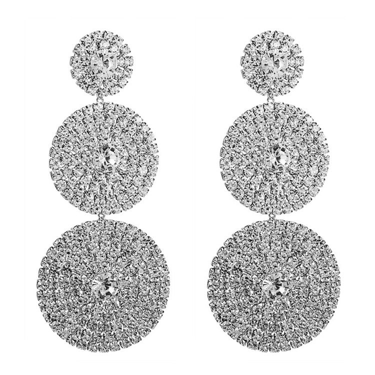 Boucles D'oreilles Pour Femmes En Alliage De Diamant