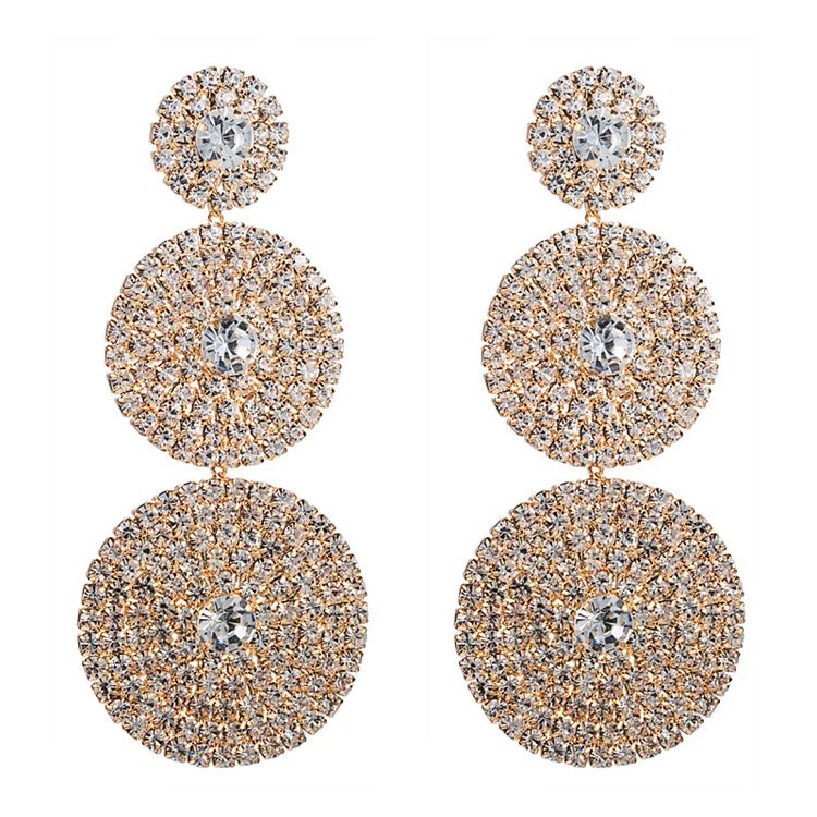 Boucles D'oreilles Pour Femmes En Alliage De Diamant