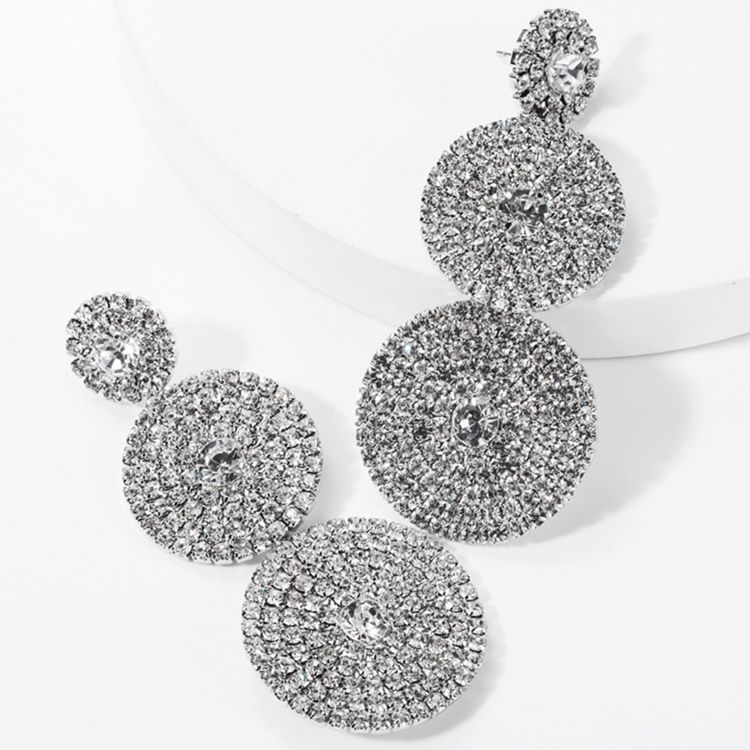 Boucles D'oreilles Pour Femmes En Alliage De Diamant