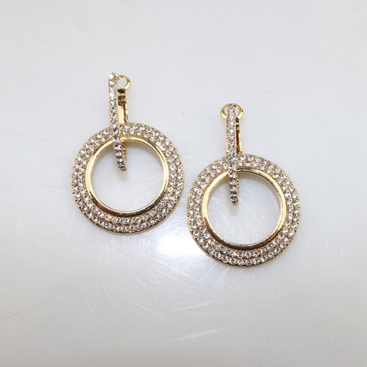 Boucles D'oreilles Pour Femmes En Alliage De Diamants De Mariage