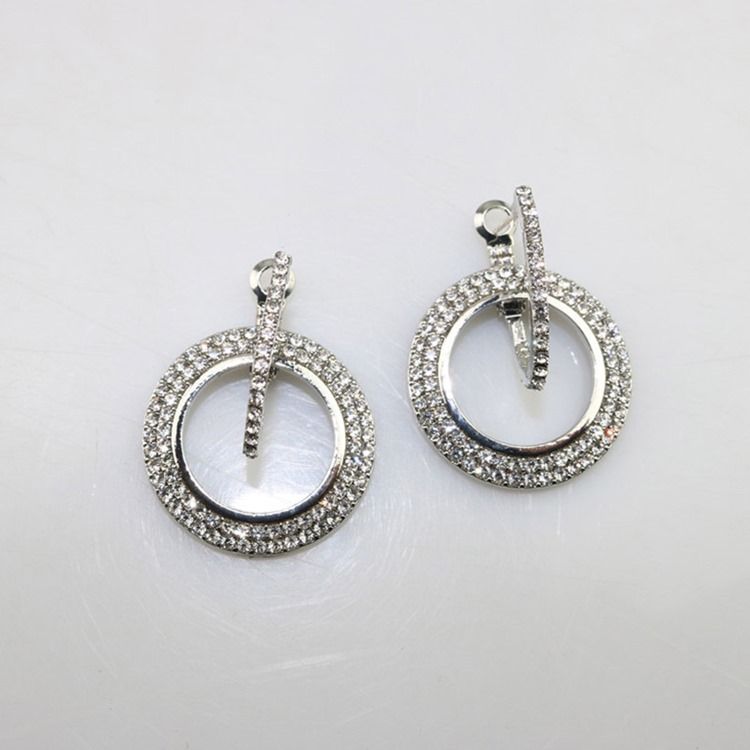 Boucles D'oreilles Pour Femmes En Alliage De Diamants De Mariage