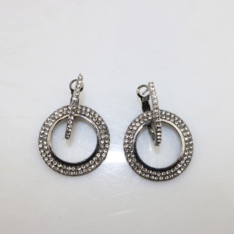 Boucles D'oreilles Pour Femmes En Alliage De Diamants De Mariage