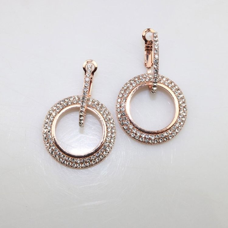 Boucles D'oreilles Pour Femmes En Alliage De Diamants De Mariage