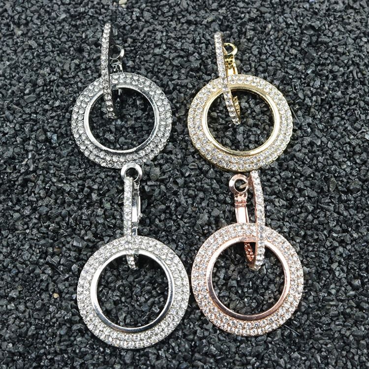 Boucles D'oreilles Pour Femmes En Alliage De Diamants De Mariage