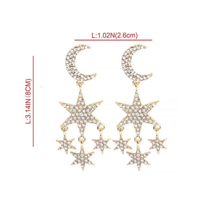 Boucles D'oreilles Pour Femmes Sweet Star Moon Holiday