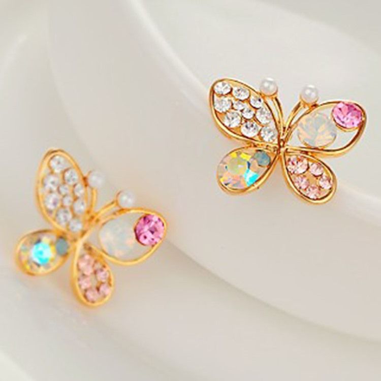 Boucles D'oreilles De Mariage En Alliage Strass