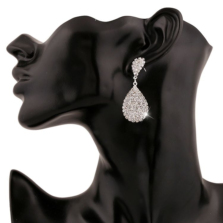 Boucles D'oreilles En Strass Goutte D'eau