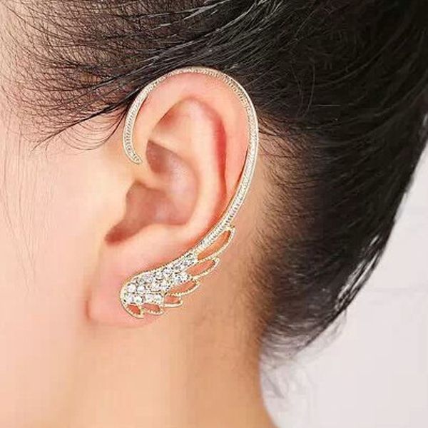 Manchette D'oreille En Strass En Forme D'aile