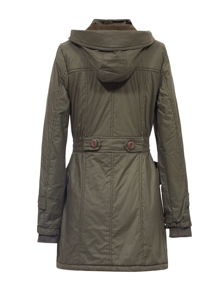 Manteau À Capuche En Coton Uni Pour Femme