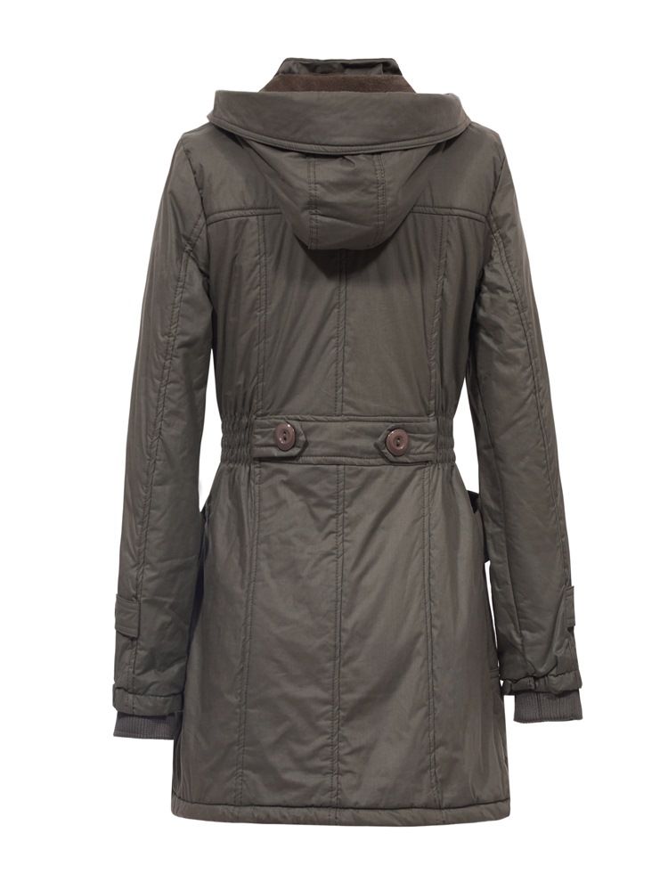 Manteau À Capuche En Coton Uni Pour Femme