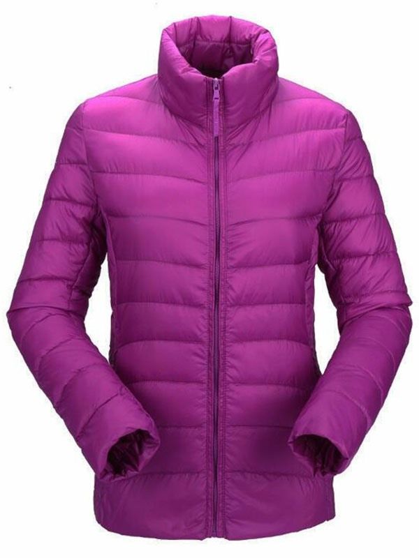 Manteau En Coton Ample À Col Montant De Couleur Unie Pour Femmes