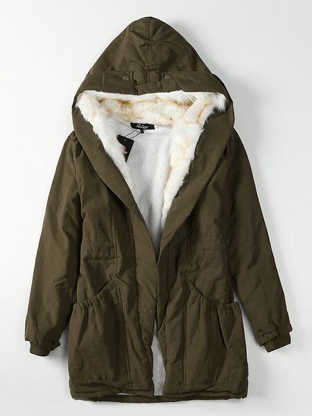 Militaire Hiver Décontracté Extérieur À Capuche Trench Parkas Manteau Femme