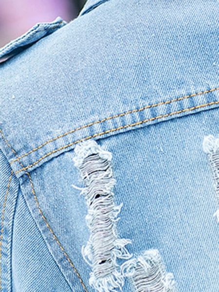 Vêtements D'extérieur En Denim À Boutonnage Simple Pour Femmes