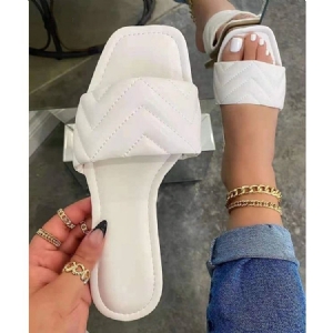 Flip Flop Fil Plat Avec Pantoufles Pour Femmes En Caoutchouc