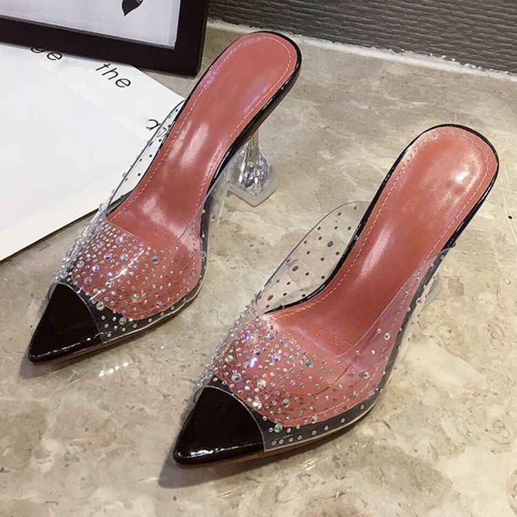 Pantoufles Western À Talons Avec Strass Et Strass Pour Femmes