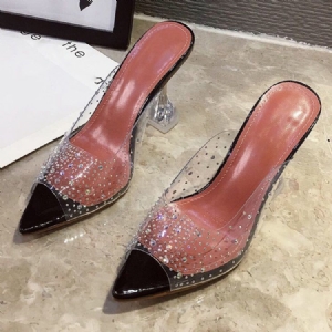 Pantoufles Western À Talons Avec Strass Et Strass Pour Femmes