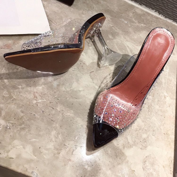 Pantoufles Western À Talons Avec Strass Et Strass Pour Femmes