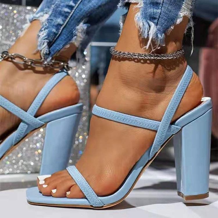 Sandales Pour Femmes Occidentales À Bout Ouvert Et À Talons Épais