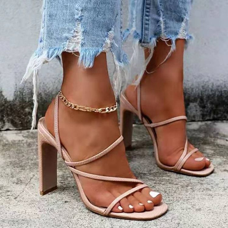 Sandales Pour Femmes Occidentales À Bout Ouvert Et À Talons Épais