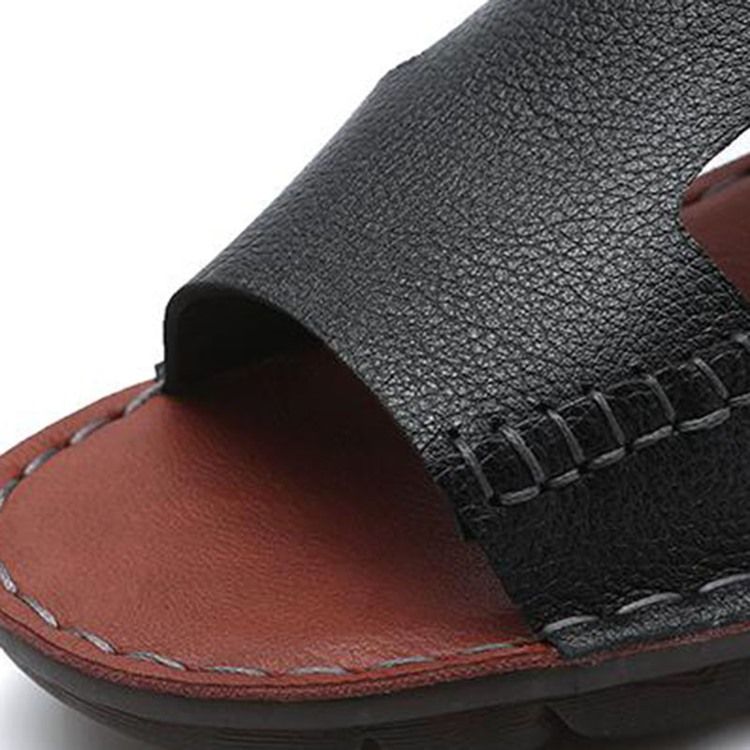 Sandales Pour Hommes À Bout Ouvert Simple À Enfiler En Pu