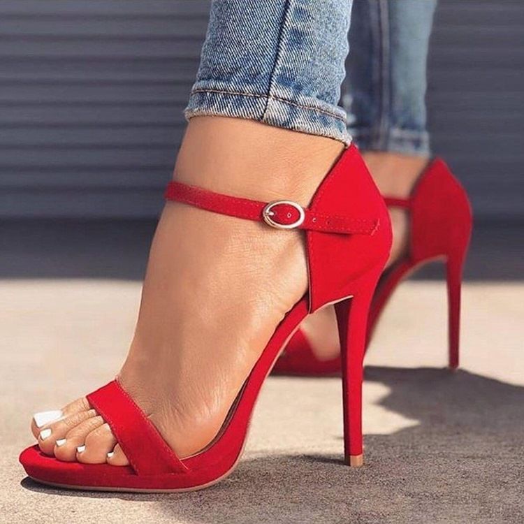 Sandales À Talons À Boucle Et Bout Ouvert Pour Femmes