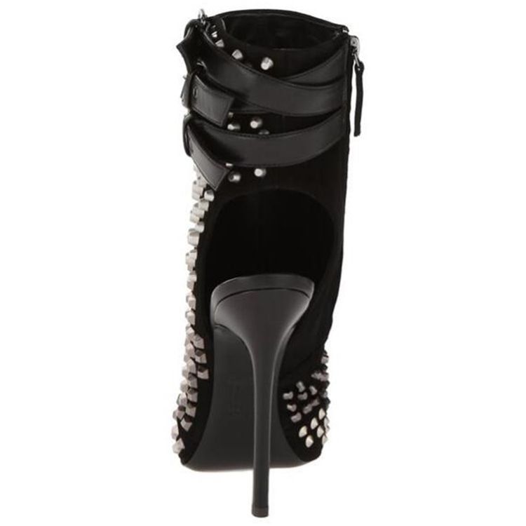 Sandales À Talons Ultra-hauts À Rivets Peep Toe Pour Femmes